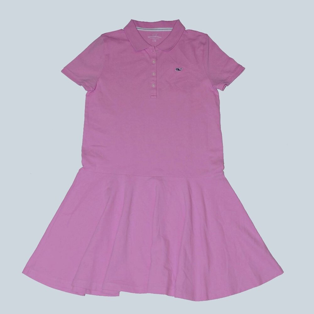 NWT Vineyard Vines Big Girl's Pique Polo Dress Tea Rose